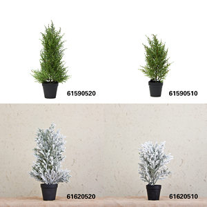 Plantes artificielles en pot de pin et cyprès, faux arbres en plastique blancs, grands pots pour la décoration de Noël <span class=keywords><strong>à</strong></span> la maison et au bureau - Product Image 5