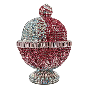Women Mini Lovely Sundae Rhinestones Evening Bag Sparkly Ice Cream Crystals Clutch <b>Purse</b> for Birthday Valentine's Day - Product Image 2