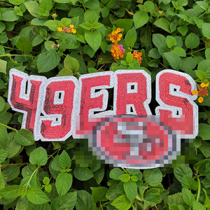 Patch brodé thermocollant à sequins pour le jour du match de football, avec la phrase 'Lets Go Cheer', pour les fans de l'équipe, vêtements, chapeaux et sacs - Product Image 2