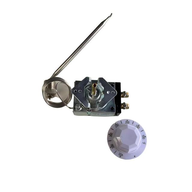 Thermostat 100-400°F Electric Temperature Control Switch with Stainless Steel Probe for Commercial Deep Fryer, Oven