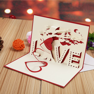 Tarjetas de felicitación románticas para bodas, suministradas directamente por el fabricante, tarjetas creativas 3D con temática de amor para el Día de San Valentín - Product Image 2