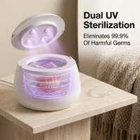Nettoyeur ultrasonique professionnel 48 kHz pour aligneurs dentaires, désinfectant UV-C, étanche IPX7, pour appareils Invisalign et prothèses dentaires, 200 ml