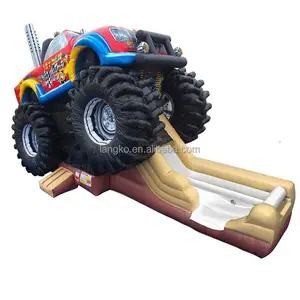 Mobil Bouncing House Combo Slide Luar Ruangan Monster Truck Bouncer Tiup untuk Dijual