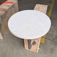 Table de buffet commerciale ronde de petite taille en faux pierre sur mesure, assemblée pour café et restaurant