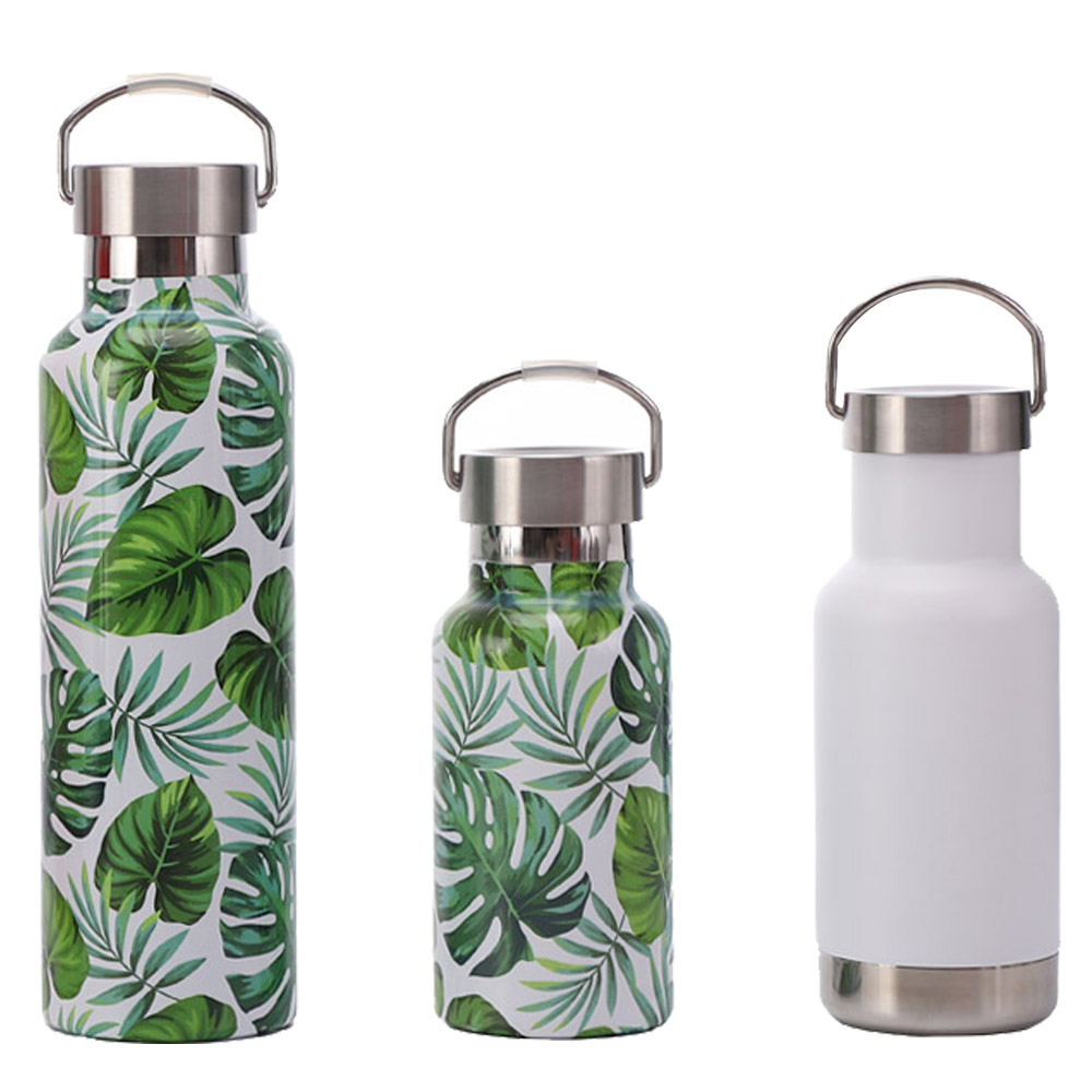 Изолированная дорожная колба из нержавеющей стали, 24 унции, персонализированные цветные Модные вакуумные бутылки для воды с бамбуковой крышкой