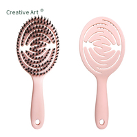 Brosse à cheveux ventilée en nylon et poils de sanglier mélangés, vente en gros d'usine OEM avec logo personnalisé