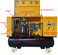 Compresseur d'air à vis à fréquence variable 7,5 kW 220 V tout-en-un 10 CV 8/10 bars avec sécheur d'air et réservoir