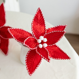 9.84 Inch Candy-colored Flannel <b>Christmas</b> Flowers, <b>Christmas</b> <b>Tree</b> Decorations, Used for <b>Tree</b> Garlands and Rattan Decorations. - Product Image 4