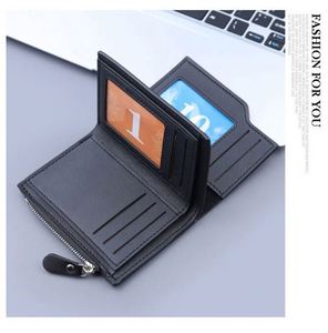 Portefeuille vintage en cuir PU pour hommes, porte-monnaie court et mince pour hommes, porte-cartes de crédit avec fermeture éclair, sac d'argent pour hommes - Product Image 4