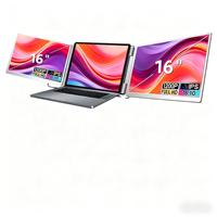 Moniteur portable triple OEM S7 16 pouces, type C, IPS FHD, double écran 1200P, extension d'écran pour ordinateur portable compatible avec Windows et Mac OS