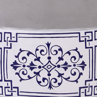Pot à bougie en ciment à motif de porcelaine bleue et blanche de style chinois