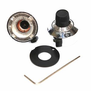 Bonens H-23-6A 6.35mm kenop potensiometer aluminium hitam logam dengan tangkai bulat datar - Product Image 5