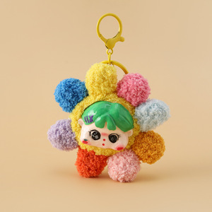 Portachiavi in Lana Stile Giapponese-Coreano con Motivi Floreali Colorati, Design Intrecciato a Mano con Volto Intercambiabile, Borsa Dipinta in Argilla per Donne - Product Image 3