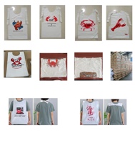 Tablier de cuisine crabe homard imprimé personnalisé bavoirs jetables de restaurant en plastique crabe pour adultes