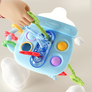 2025 bébé vente chaude éducation précoce bouteille tirant corde jouet sensoriel Montessori Silicone bouteille dentition tirant corde jouet - Product Image 4