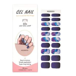 Bandes de gel pour ongles scintillantes, <span class=keywords><strong>vernis</strong></span> gel UV semi-durci, autocollants pour ongles - Product Image 4
