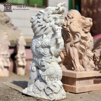 Bon Symbole Statues de Dragon Chinois en Marbre Blanc Décoratif de Haute Qualité