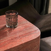 Grande dalle de travertin rouge de qualité supérieure, design européen, surface polie, taille sur mesure, pour sol, meuble-lavabo, cuisine, villa, salle à manger, intérieur