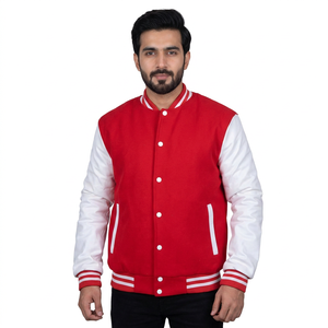 Custom Chenille Embroidered Leather Sleeve Varsity Jacket <b>Men</b> & Women - Product Image 1