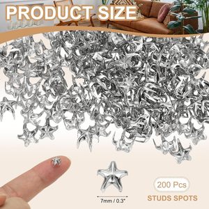 PATIKIL Mm Tachuelas Metálicas, Cuentas de Garra de Estrella, Remaches de Púas para Artesanía en Cuero, Ropa, Cinturones, Bolsos, Zapatos, Plateado - Product Image 2
