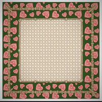 31.5x31.5" Alas Mahjong & Poker Kulit Portabel Mewah Modern Motif Hati Seri Tigredetartan Tersedia