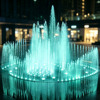 Fuente Musical Comercial Water Faery con Múltiples Boquillas, Iluminación LED Multicolor, Acero Inoxidable para Espectáculos Nocturnos al Aire Libre