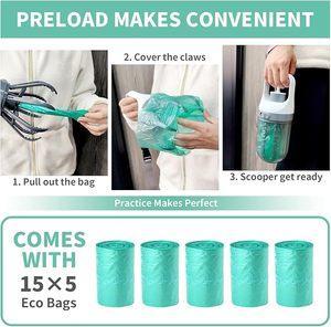 <span class=keywords><strong>Pooper</strong></span> <span class=keywords><strong>Scooper</strong></span> para perros No Warm Poo en mano Dog Waste Pick-up Claw Contenedor de eliminación para perros pequeños, medianos y grandes - Product Image 4