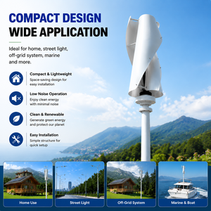 Sistema de Generador Eólico Vertical en Espiral de 10KW, 15KW, 20KW, Energía Híbrida Solar y Eólica - Product Image 4