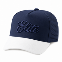 Casquette de golf 5 panneaux en nylon avec logo brodé 3D personnalisé OEM, perforations laser, luxe, douce, tendance, pour équipes sportives, vente en gros