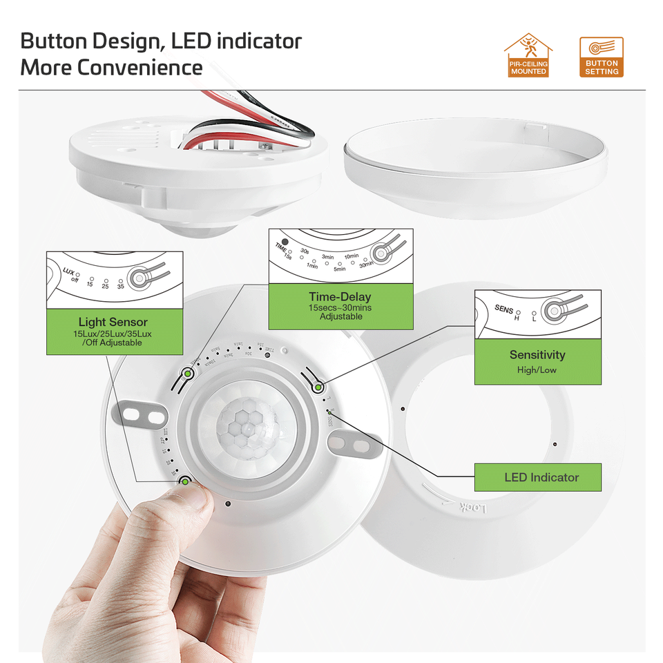 OEM Ceiling-Mounted Motion-Activated Sensor Switch for Stairs, Storage ...