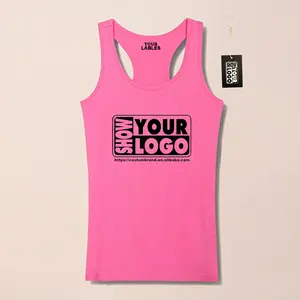 Camisetas sin mangas transpirables ajustadas para mujer, Camiseta deportiva de Yoga de verano para mujer con impresión personalizada con muchos colores disponibles para elegir