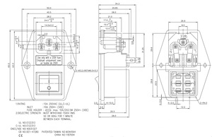 3545 10a250v bảo hiểm kép C14 Ổ cắm điện với cầu chì chuyển đổi 21*24mm cho dụng cụ chính xác và thiết bị tinh vi - Product Image 6