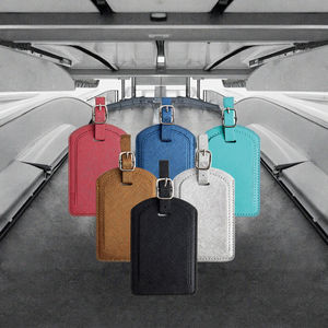 Targhetta per bagagli in finta pelle porta biglietti da visita per viaggi in molte opzioni di colore - Product Image 1