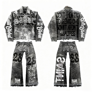 <span class=keywords><strong>Veste</strong></span> de <span class=keywords><strong>motard</strong></span> <span class=keywords><strong>vintage</strong></span> personnalisée, style streetwear, avec trous, patchwork, délavée, <span class=keywords><strong>veste</strong></span> en jean déchirée à manches longues pour homme - Product Image 4