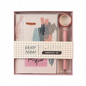 Set de Papelería Escolar Ecológico, Regalo Bonito para Niños, Bolígrafo Rosa, Caja de Plástico Resistente - Product Image 1