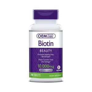 OEM Biotin Tablet Biotin + Zinc + Rei Tablet Kesehatan Rambut Kulit dan Kuku Mendukung Energi Metabolisme Biotin Kapsul Suplemen