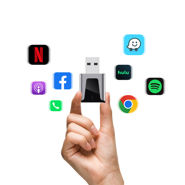 Km3 Mini Carplay Dongle Wireless Carplay Adapter Carplay Android Auto 2 in 1 Ota Function Car Play Box