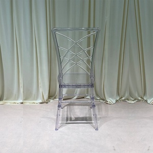 Sillas Chiavari de <span class=keywords><strong>Resina</strong></span> Acrílica Transparente Baratas para Bodas, Sillas Transparentes para Eventos y Banquetes de Hotel, Sillas de Comedor con Respaldo Cruzado - Product Image 6