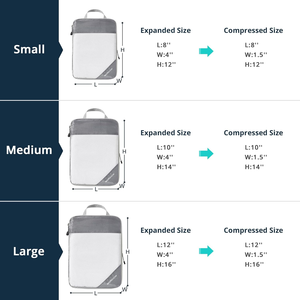 6 Set Tas Kompresi Ritsleting Nilon untuk Perjalanan, Ringan, Hemat Ruang, Perlengkapan Esensial Wanita, Abu-abu, Set <span class=keywords><strong>Organizer</strong></span> Tas Perjalanan - Product Image 4