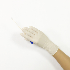 Gants d'examen jetables en latex sans poudre, épaisseur 5 MIL, longueur 24 CM, bord coupé, manchette lisse, usage général, fabricant Malaisie - Product Image 5