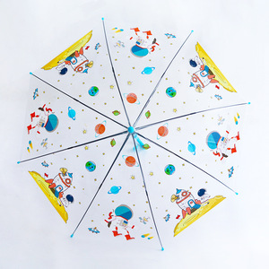 Paraguas transparente automático para niños de 19 pulgadas al por mayor de fábrica con costillas de 8K y mango de EVA con diseño de dibujos animados - Product Image 1