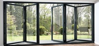 Porte pliante extérieure robuste en aluminium avec verre anti-ouragan, résistante aux intempéries, avec serrure de sécurité, pour bâtiments côtiers de grande hauteur