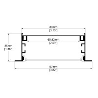 Boîtier LED en aluminium incurvé architectural 8035 pour plafond - Garantie 5 ans - Kits de profil haut de gamme ou luminaires assemblés disponibles