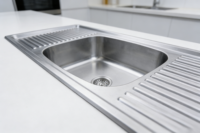 Grand évier de cuisine moderne en acier inoxydable avec grande cuve et égouttoir Fregaderos De Cocina 120 x 50 cm