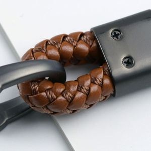 Unisex PU Leather Braided Woven Keychain Rope <b>Rings</b> <b>Car</b> Keyrings Accessories Metal <b>Car</b> Keychains - Product Image 3