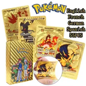 Cartes Pokemon en métal doré noir <span class=keywords><strong>Vmax</strong></span> GX, boîte de cartes Mewtwo Charizard <span class=keywords><strong>Pikachu</strong></span>, collection rare, cartes d'entraînement de combat, jouets pour enfants, cadeau - Product Image 3