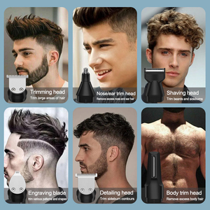 5619 <span class=keywords><strong>tondeuse</strong></span> à cheveux électrique Rechargeable pour hommes sans fil USB toiletteur en acier inoxydable pour barbe corps coupe de cheveux usage domestique - Product Image 2