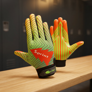 2025 New Arrival Custom Design Synthetic Leather <b>Hook</b> Loop Closure Grip Football Receiver Gloves for Adult Kids Outdoor American - Product Image 2