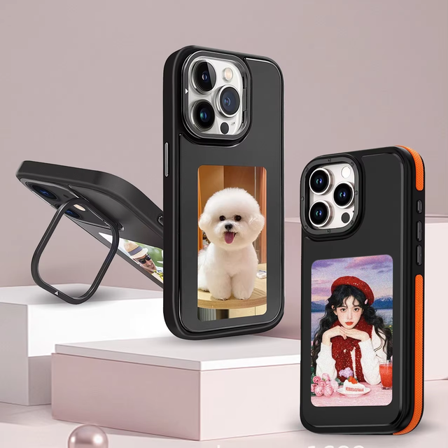 NFC Phone Case Wholesale LED Smart E Ink Screen Phone Cases PC Cover for iPhone NFC 12 13 14 15 Pro Max DIY Phone Display case