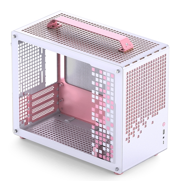 New Arrival case Jonsbo Z20 Pinkwhite M ATX Portable with Holder Mini for Pc Placed on the Desktop
